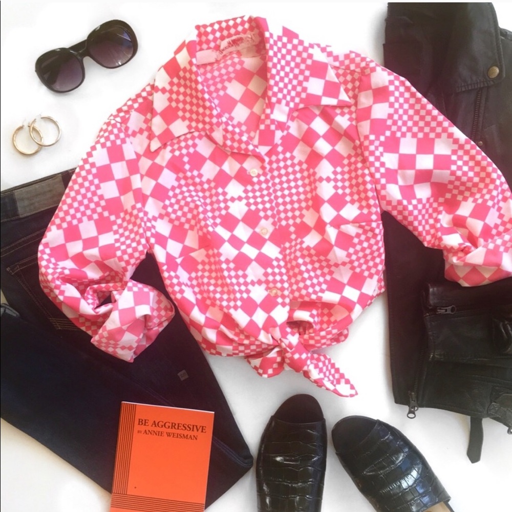 Vintage 60s Pink Print Shirt